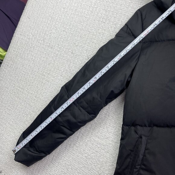 Lacoste Quilted Down Puffer Coat Snap Women's Size 38 Black Convertible Collar - Picture 11 of 15
